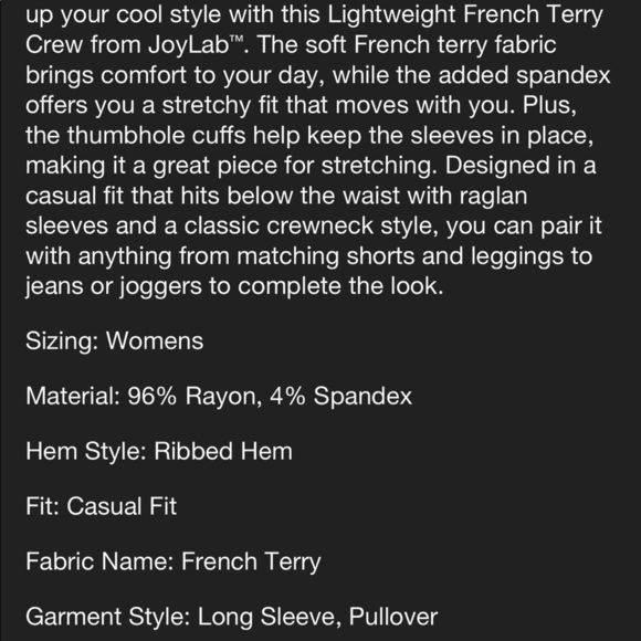 JoyLab Sweatshirt & matching Sweatshorts - Picture 7 of 14